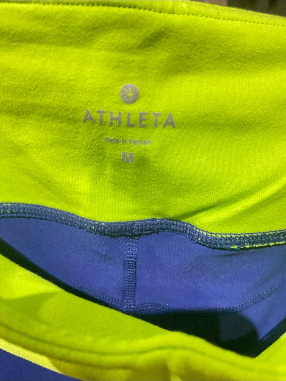 Athleta Women’s Neon Yellow & Royal Blue Athletic Shorts
